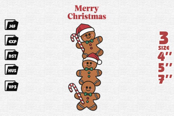 Merry Christmas Gingerbread Men Stack Design Review