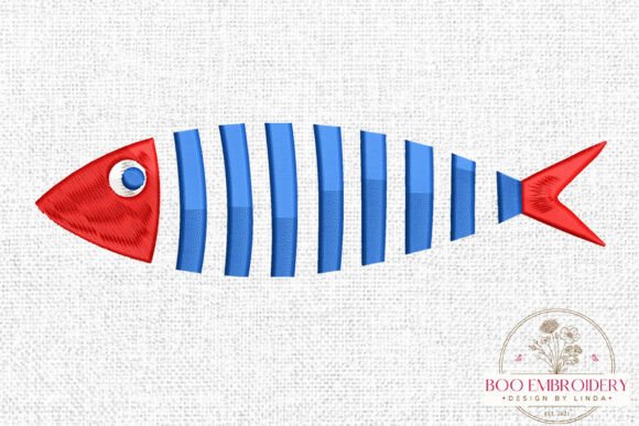 Minimalist Fish Embroidery Design for Holiday Crafts