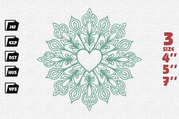 Mint Heart Mandala Snowflake Embroidery Review