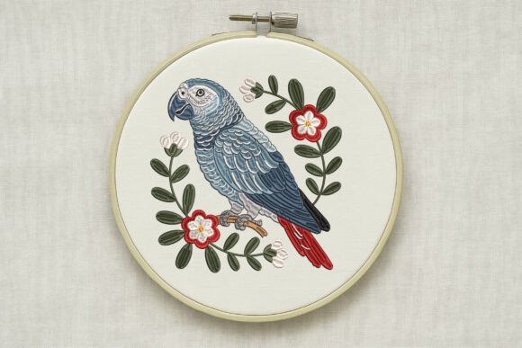 Review: African Grey Parrot Flower Embroidery