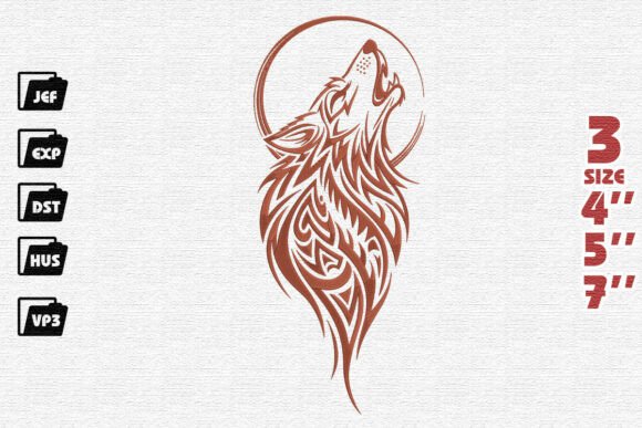 Review: Ornate Wolf and Moon Design