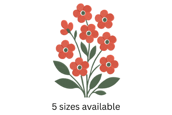 Reviewing Red Flower Bouquet Embroidery Design