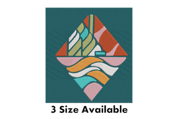 Reviewing the Colorful Abstract Boat Embroidery Design