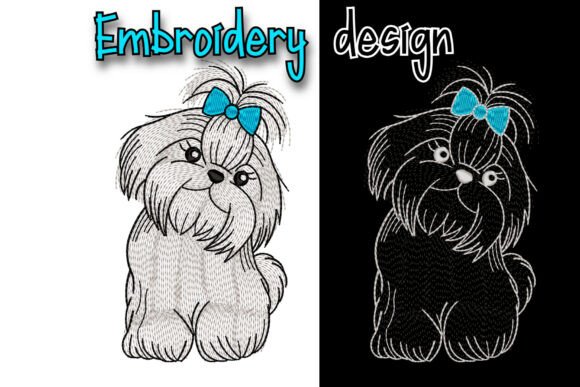 Reviewing the Fluffy Dog Embroidery Design for Merch